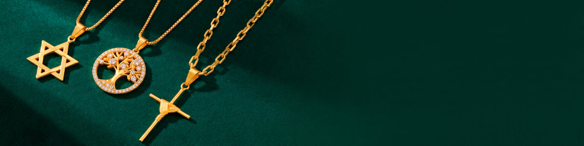 Correntes com pingente banhadas a ouro 18k