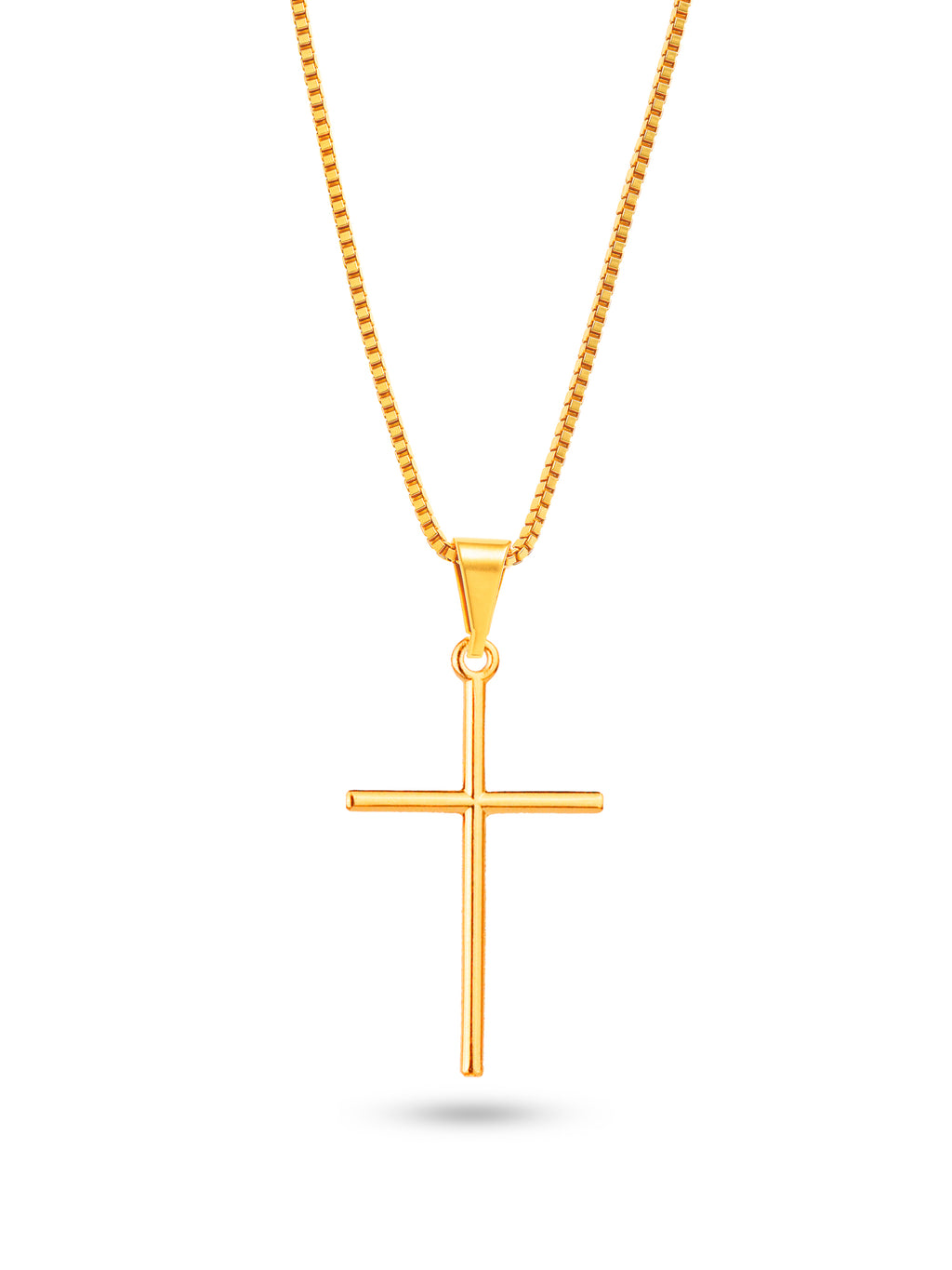 Corrente Cruz Tradicional - veneziana - banhado a ouro 18k