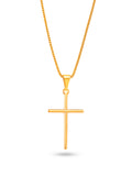Corrente Cruz Tradicional - veneziana - banhado a ouro 18k