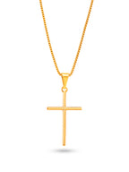 Corrente Cruz Tradicional - veneziana - banhado a ouro 18k