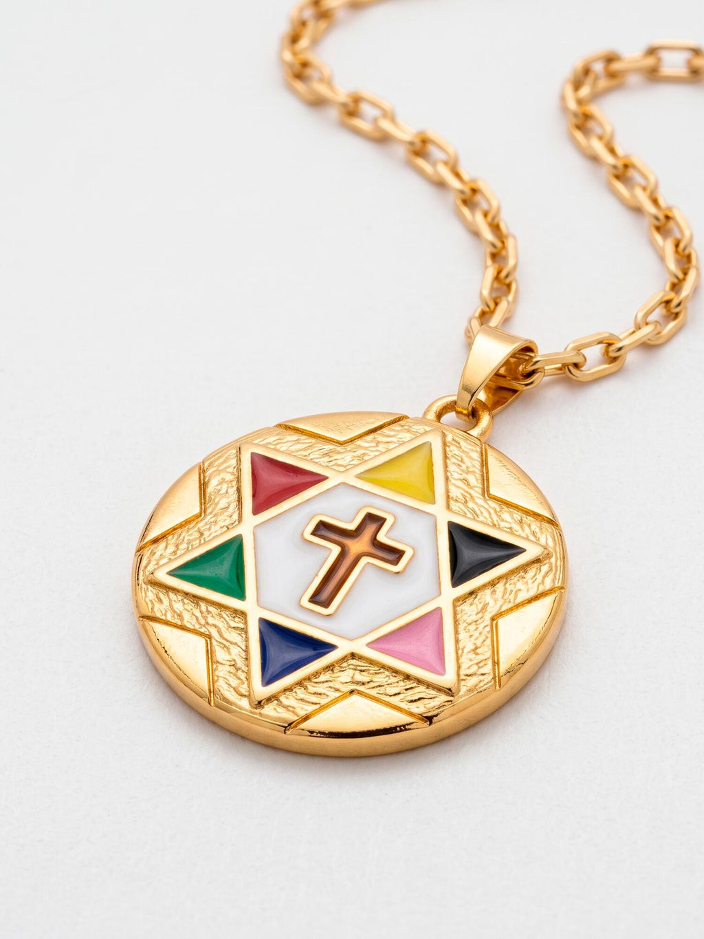 Corrente medalha Sete Linhas - cadeado - banhado a ouro 18k - foto 2