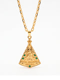 Corrente Nossa Senhora Aparecida do Brasil - cadeado - banhado a ouro 18k