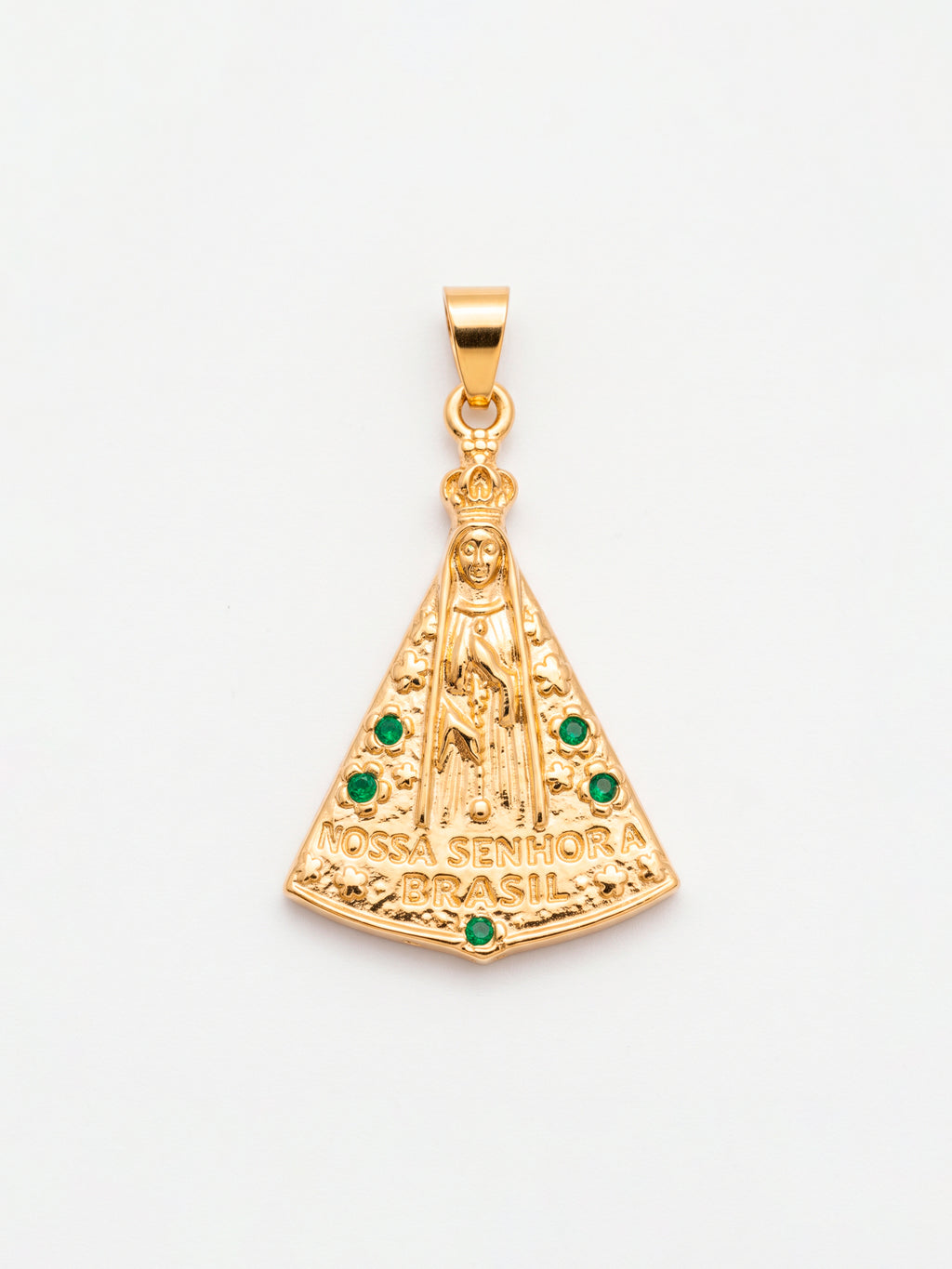 Pingente Nossa Senhora Aparecida do Brasil 3,0 x 2,0 cm - banhado a ouro 18k