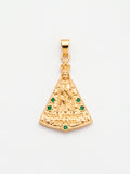 Pingente Nossa Senhora Aparecida do Brasil 3,0 x 2,0 cm - banhado a ouro 18k