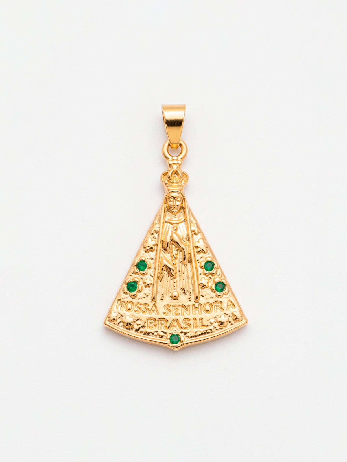 Pingente Nossa Senhora Aparecida do Brasil 3,0 x 2,0 cm - banhado a ouro 18k