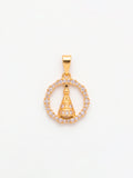 Pingente redondo Nossa Senhora cravejado 1,5 x 1,5 cm - banhado a ouro 18k