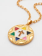Pingente medalha Sete Linhas 3,0 x 3,0 cm - banhado a ouro 18k - foto 2