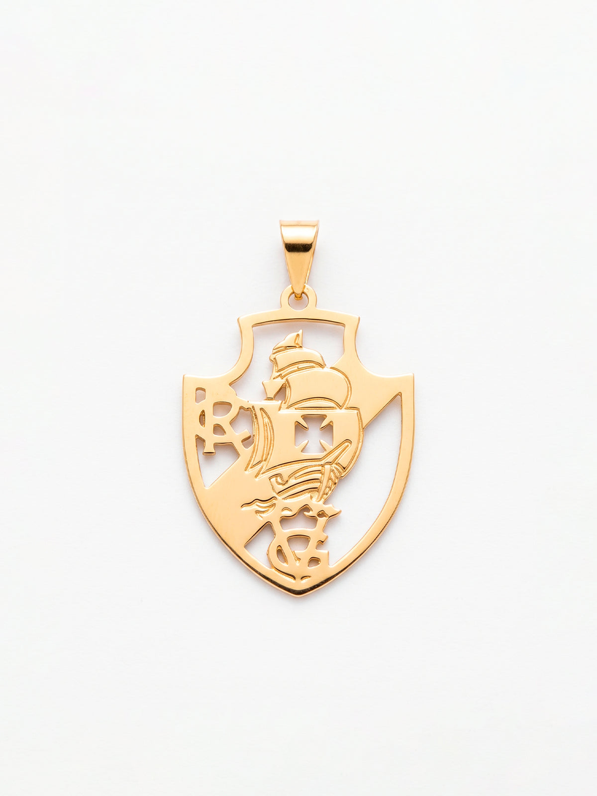 Pingente Vasco vazado - banhado a ouro 18k