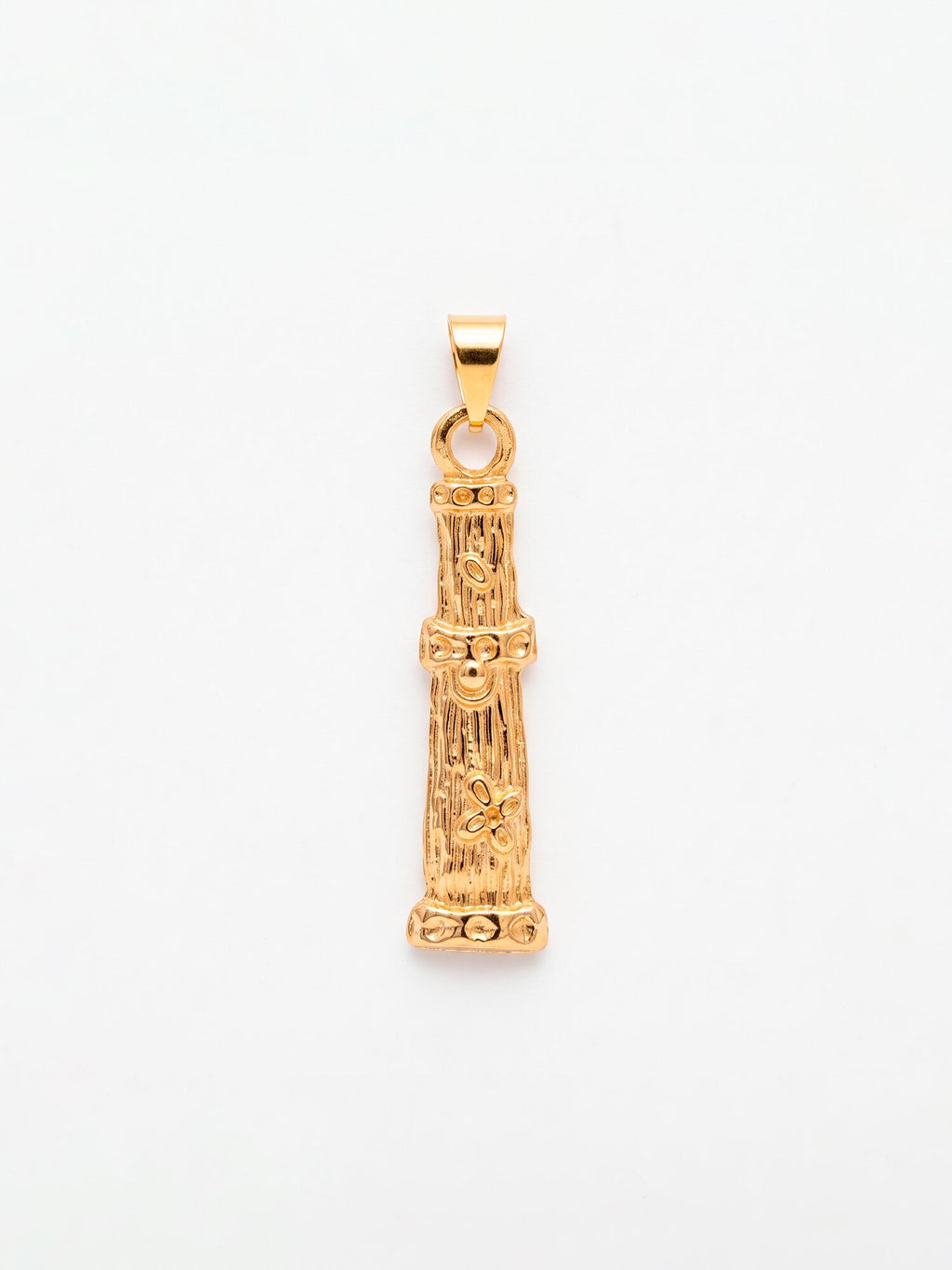 Pingente Xaxará de Omolu 3,0 x 1,0 cm - banhado a ouro 18k
