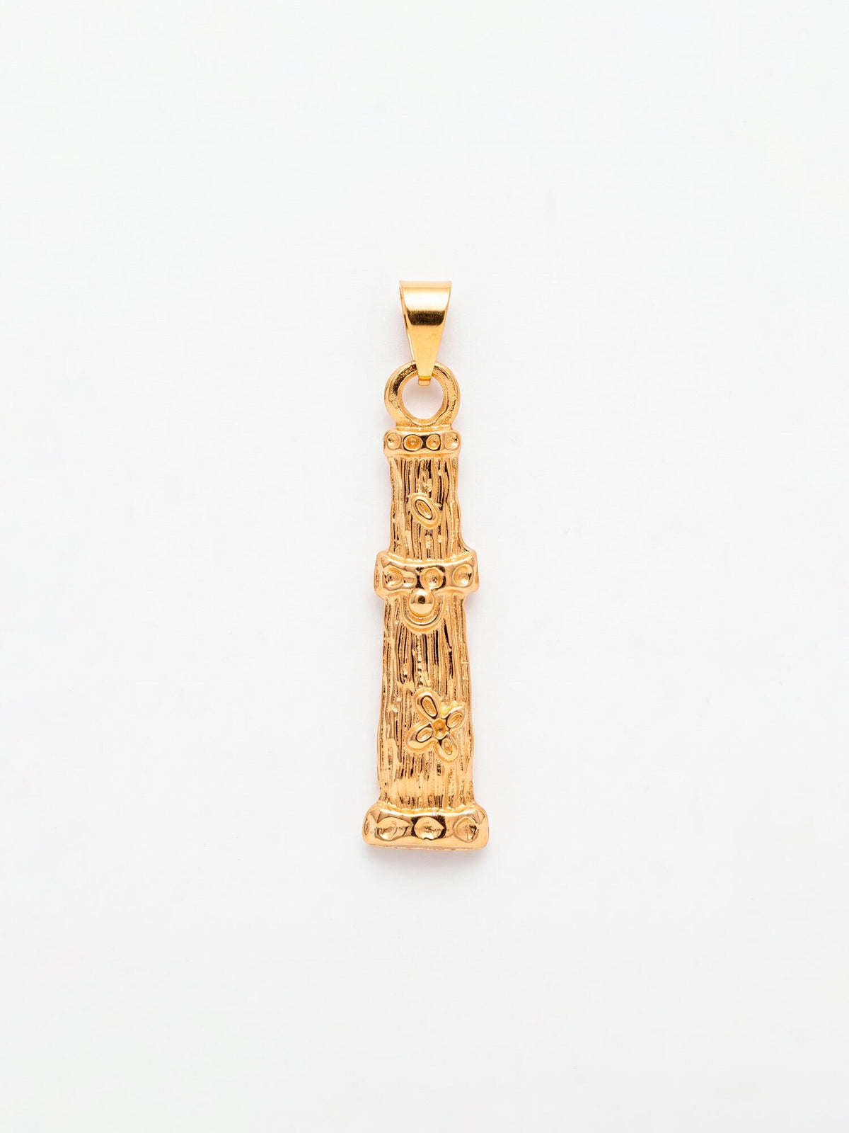 Pingente Xaxará de Omolu 3,0 x 1,0 cm - banhado a ouro 18k