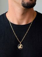 Pingente Medalha de São Jorge - banhado a ouro 18k