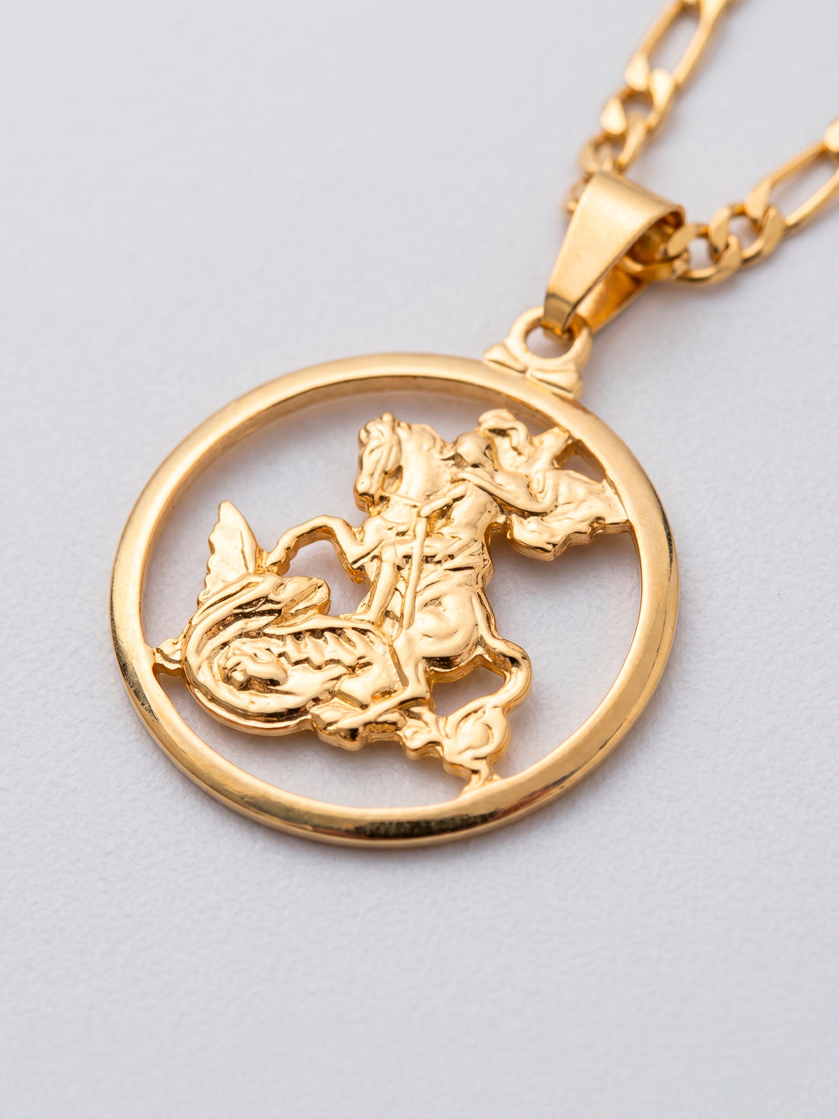 Pingente Medalha de São Jorge - banhado a ouro 18k