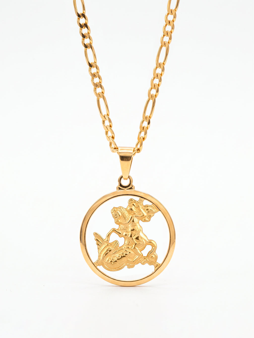 Corrente Medalha de São Jorge - 3 por 1 - banhado a ouro 18k