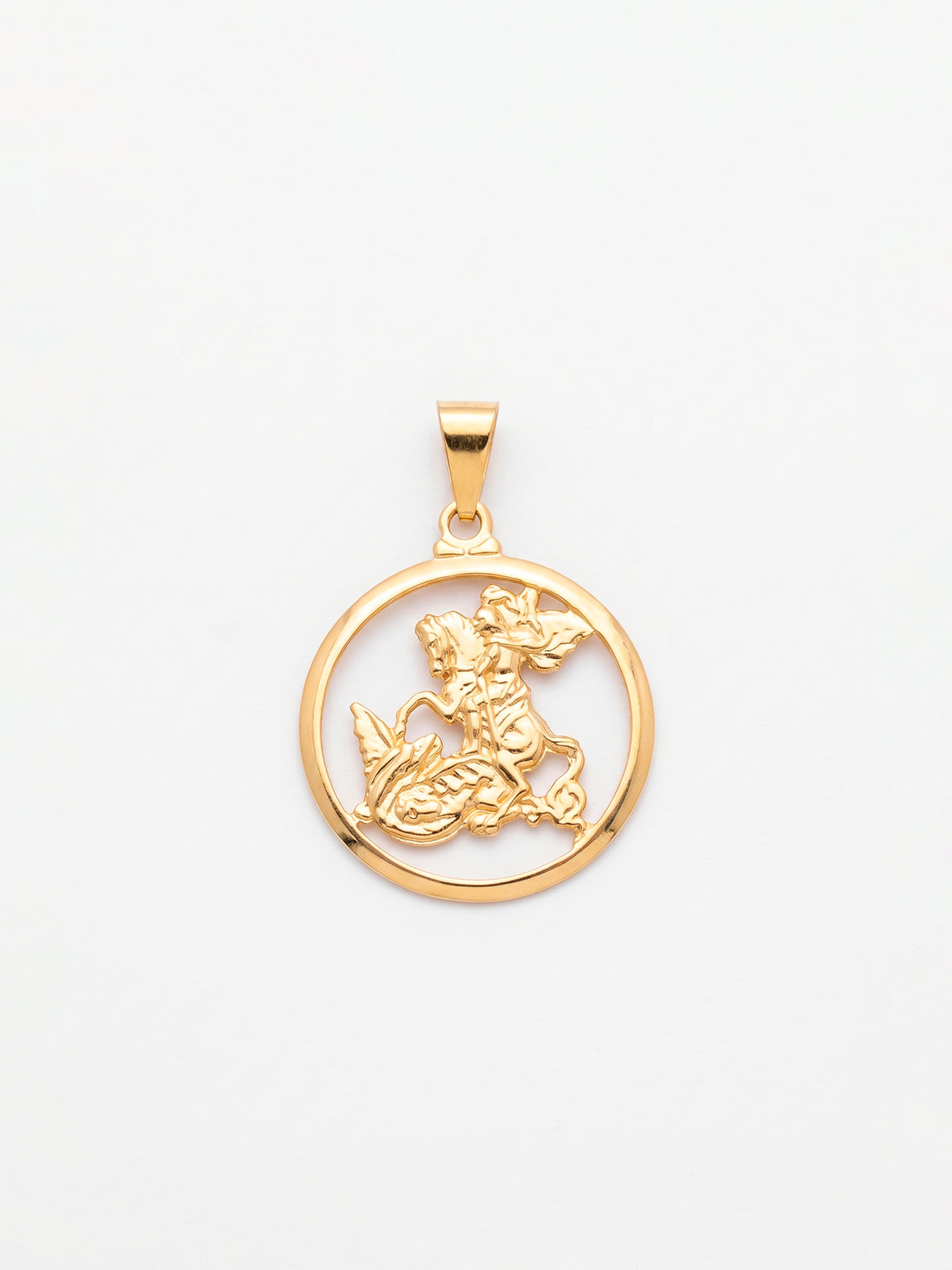 Pingente Medalha de São Jorge - banhado a ouro 18k