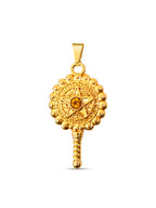 Pingente Espelho com estrela de Oxum banhado a ouro 18k