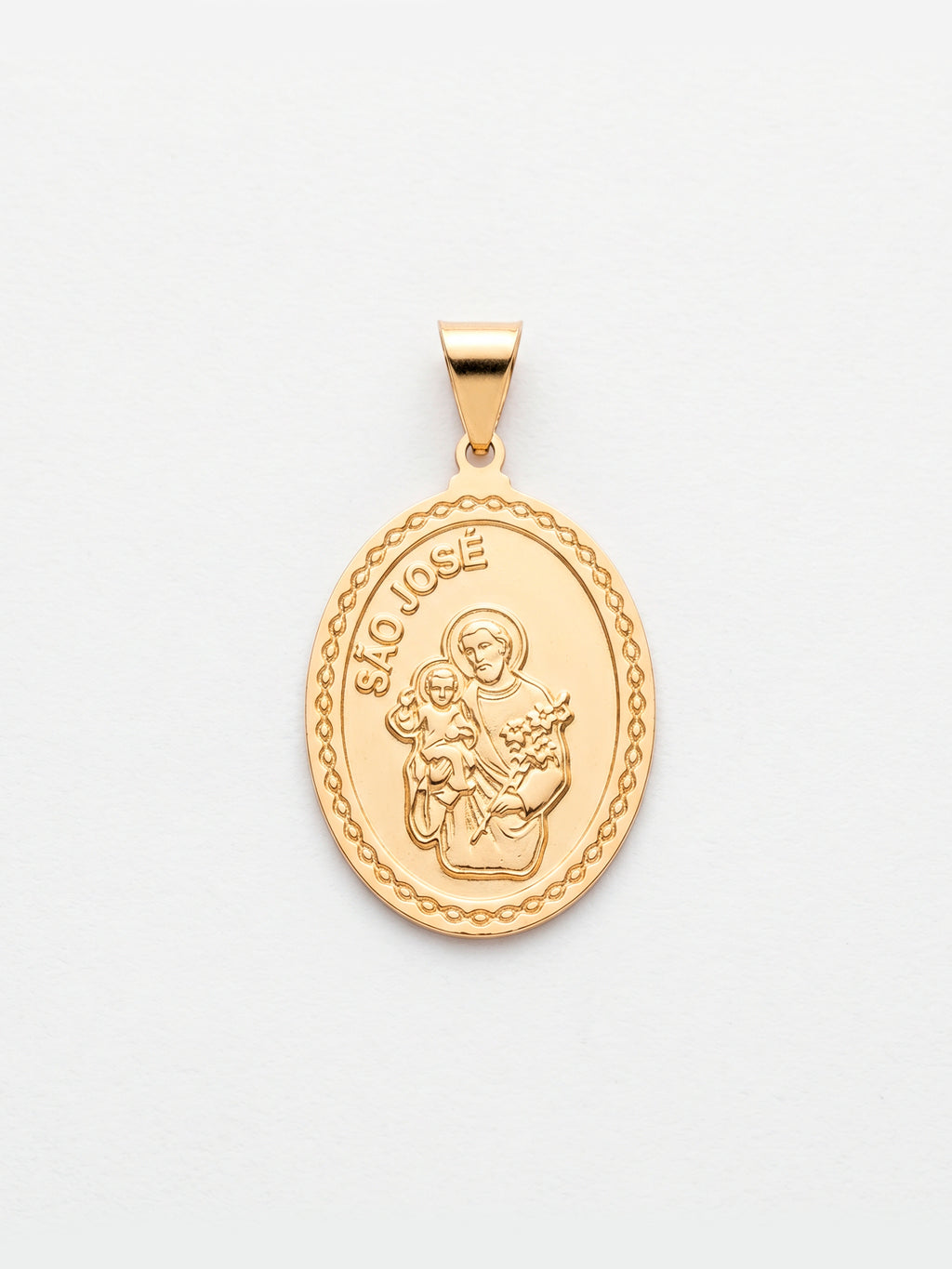 Pingente São José 2,5 x 1,8 cm - banhado a ouro 18k