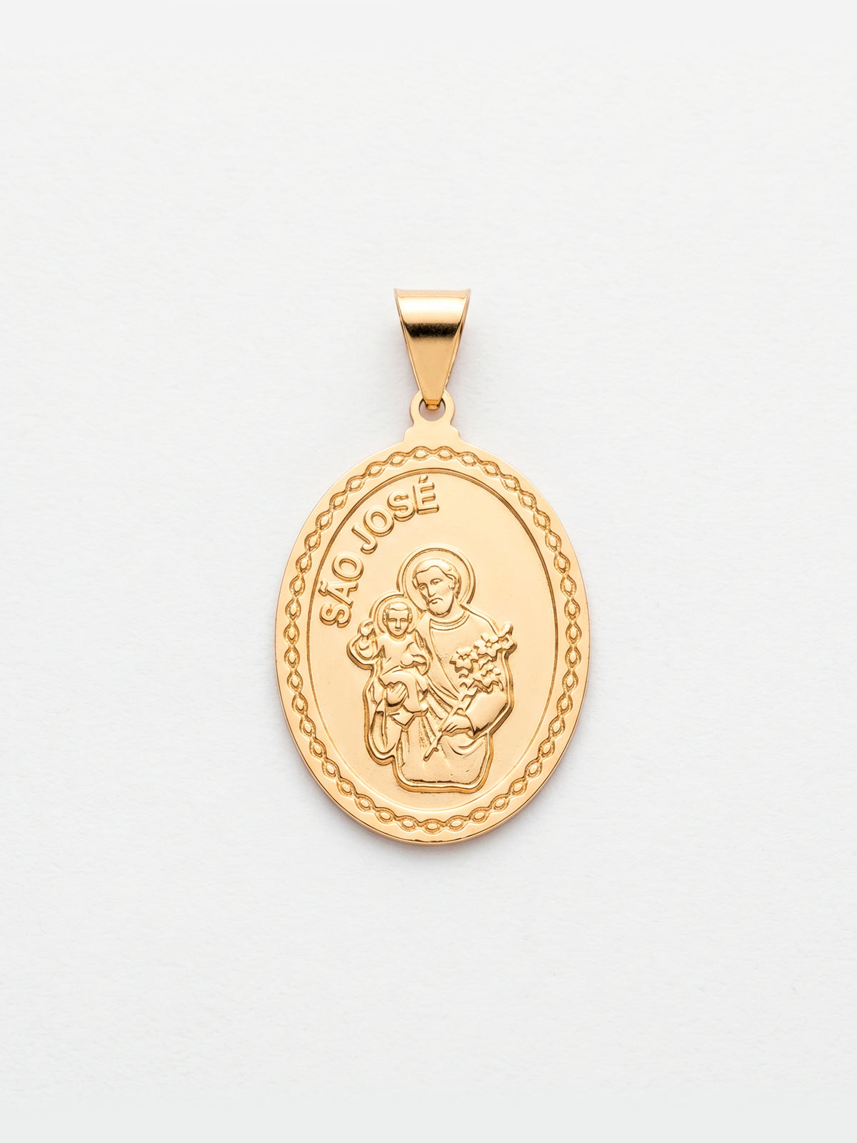 Pingente São José 2,5 x 1,8 cm - banhado a ouro 18k