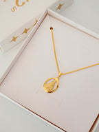 Corrente Nossa Senhora Oval vazado - veneziana - banhado a ouro 18k - foto 3