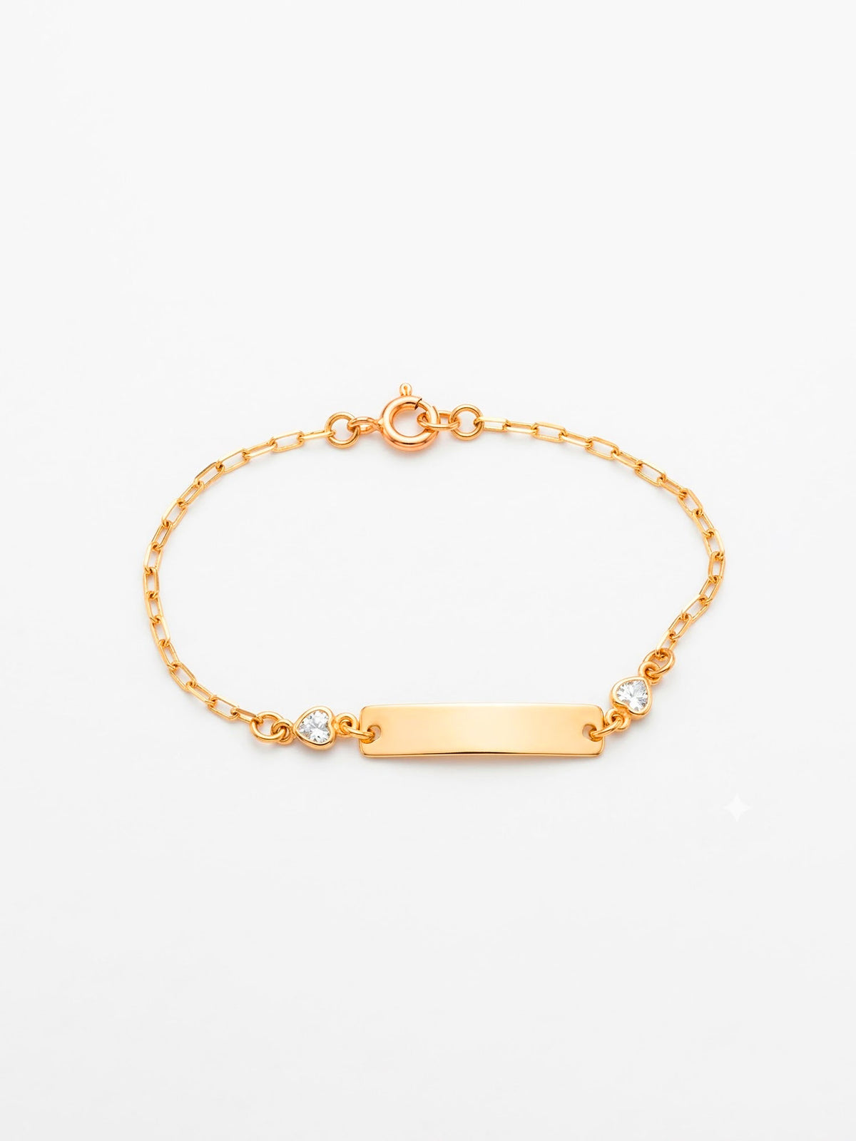 Pulseira Infantil com plaquinha e coração - banhada a ouro 18k - foto 2