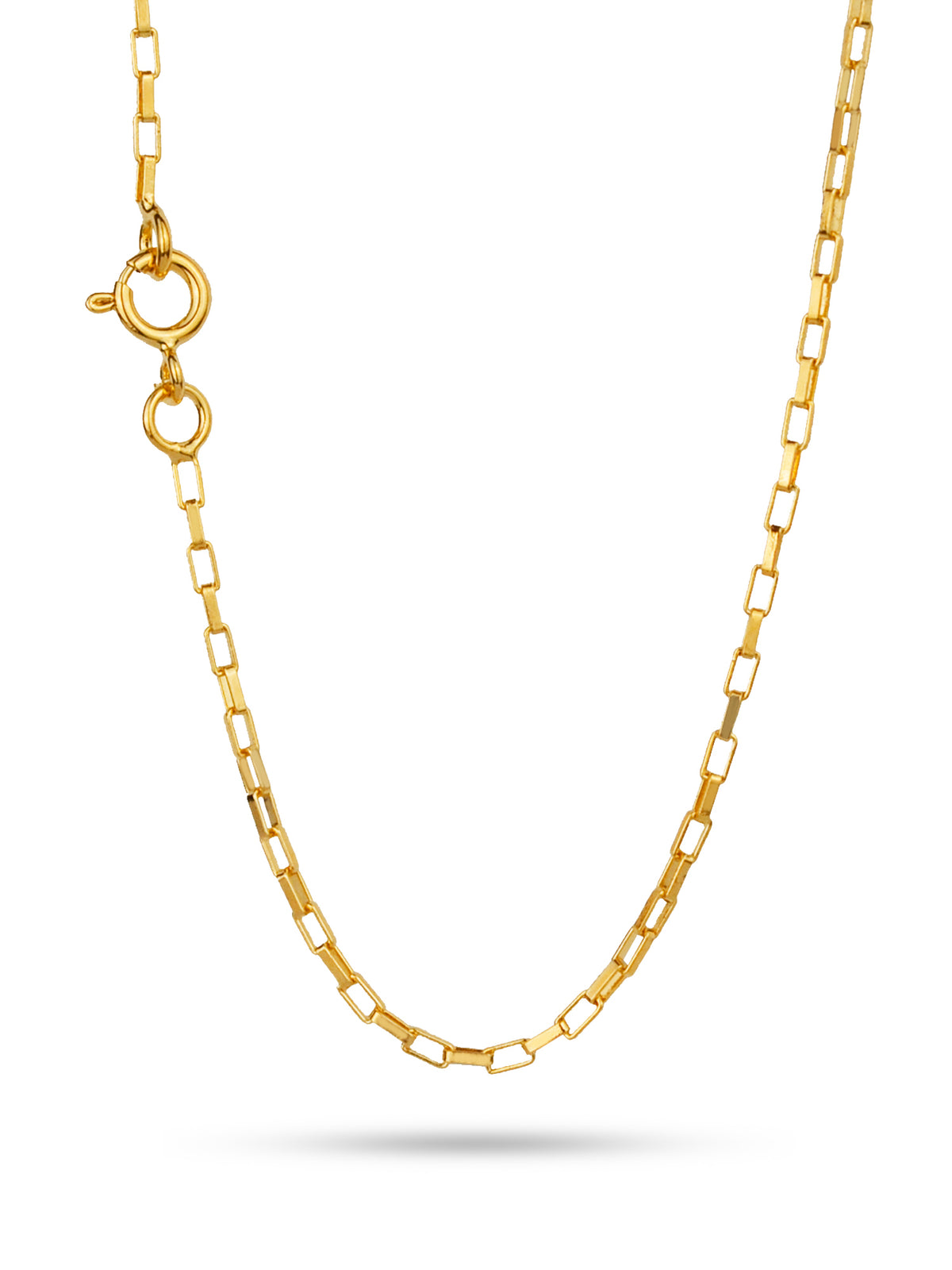 Corrente Tijolinho 1,5 mm - fecho tradicional - banhado a ouro 18k