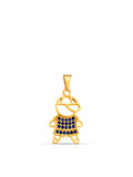 Pingente menino azul cravejado - banhado a ouro 18k