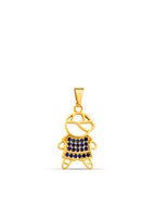 Pingente menino azul cravejado - banhado a ouro 18k