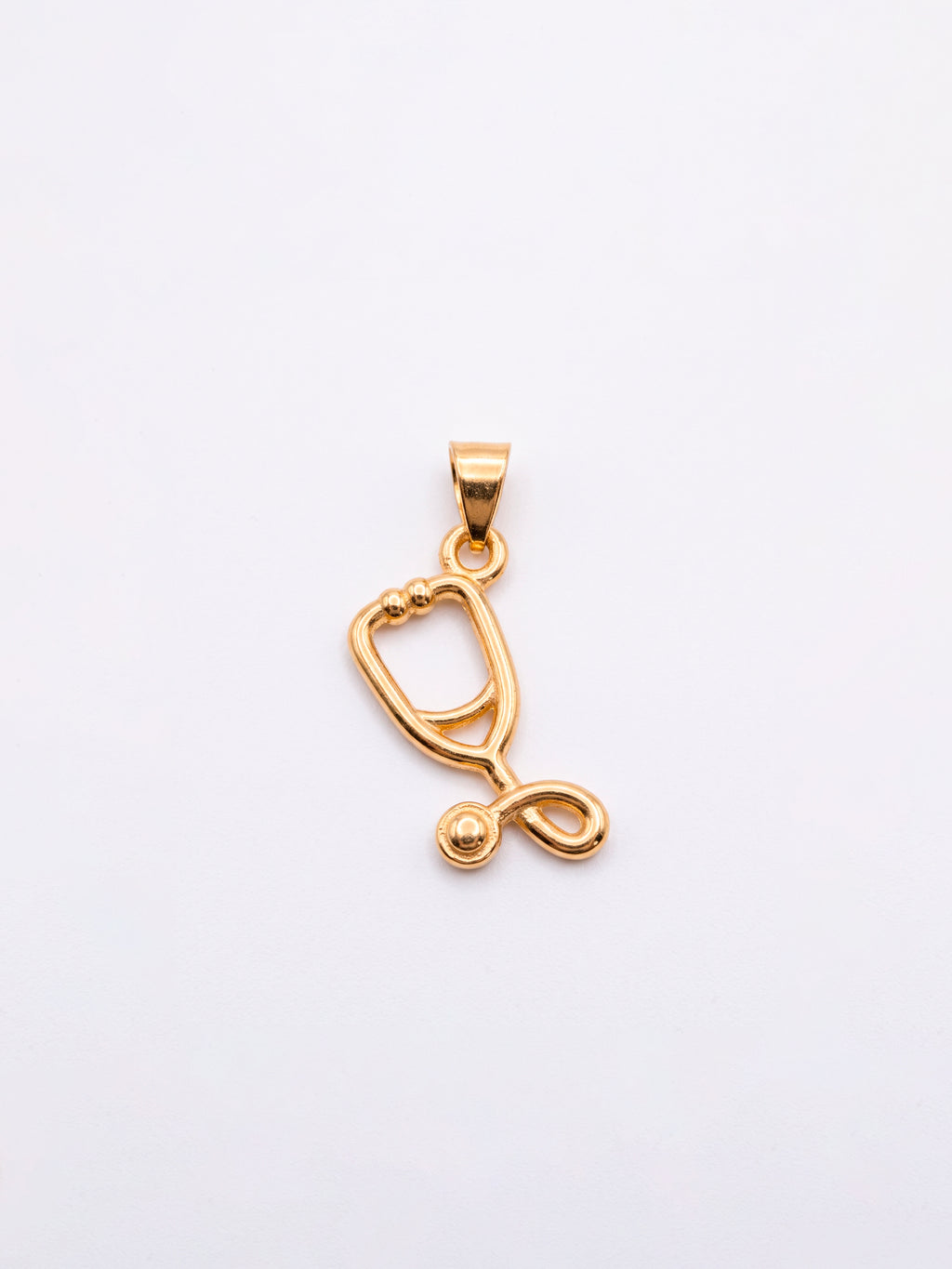 Pingente medicina estetoscópio 1,7 x 1,0 cm - banhado a ouro 18k