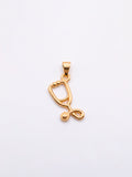 Pingente medicina estetoscópio 1,7 x 1,0 cm - banhado a ouro 18k