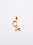 Pingente medicina estetoscópio 1,7 x 1,0 cm - banhado a ouro 18k