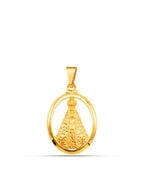 Pingente Nossa Senhora Oval - banhado a ouro 18k