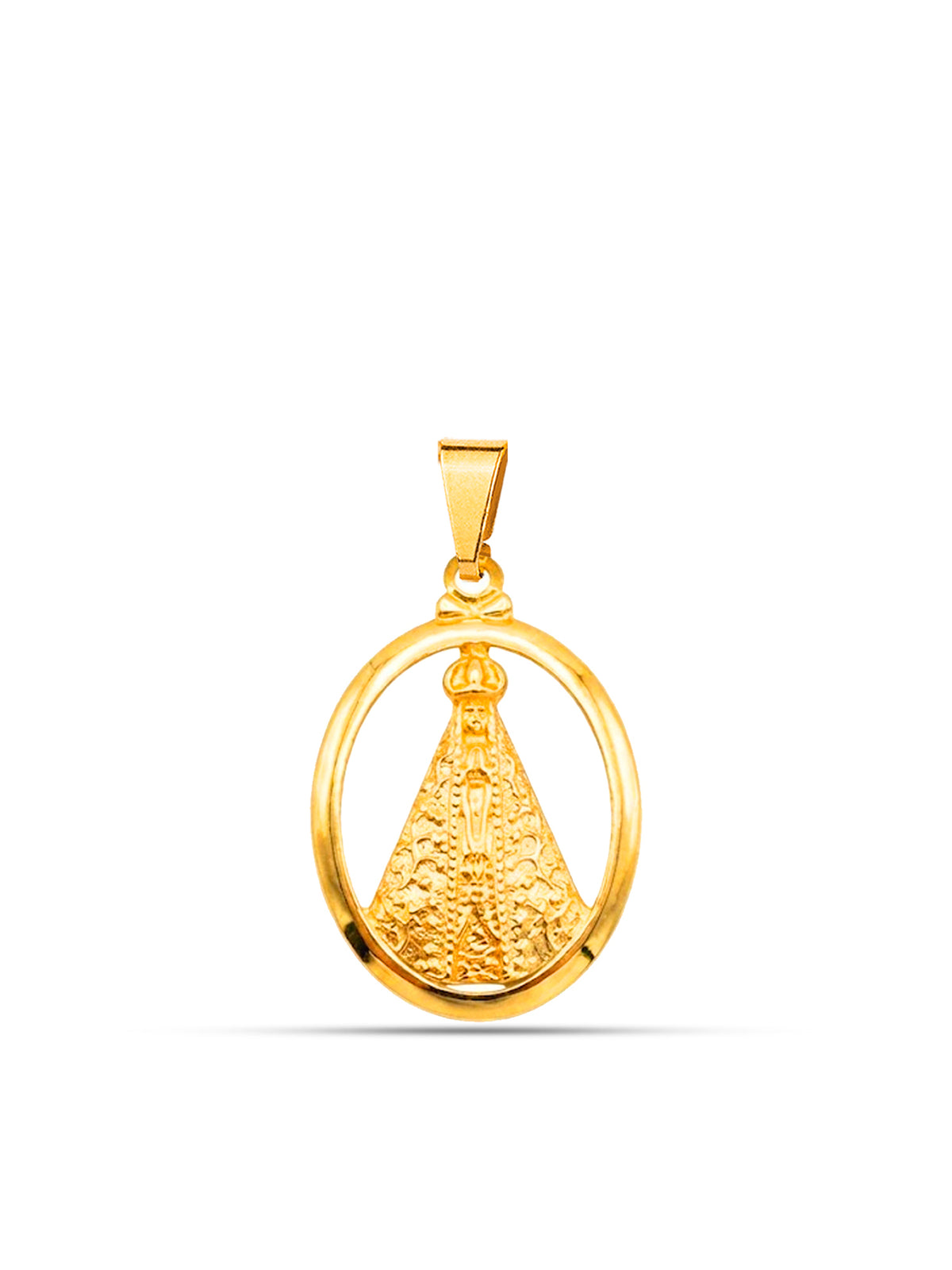 Pingente Nossa Senhora Oval - banhado a ouro 18k