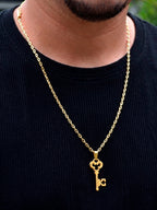 Corrente Chave de Ayrá - cadeado - banhado a ouro 18k - foto 2