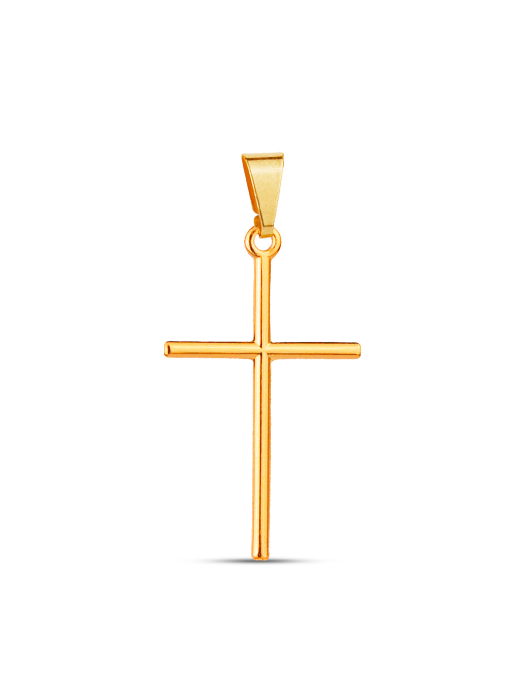 Pingente cruz tradicional - banhado a ouro 18k