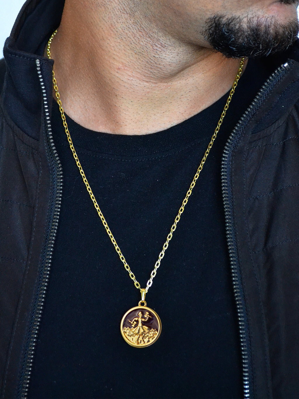 Pingente medalha Xangô marrom - banhado a ouro 18k - foto 4