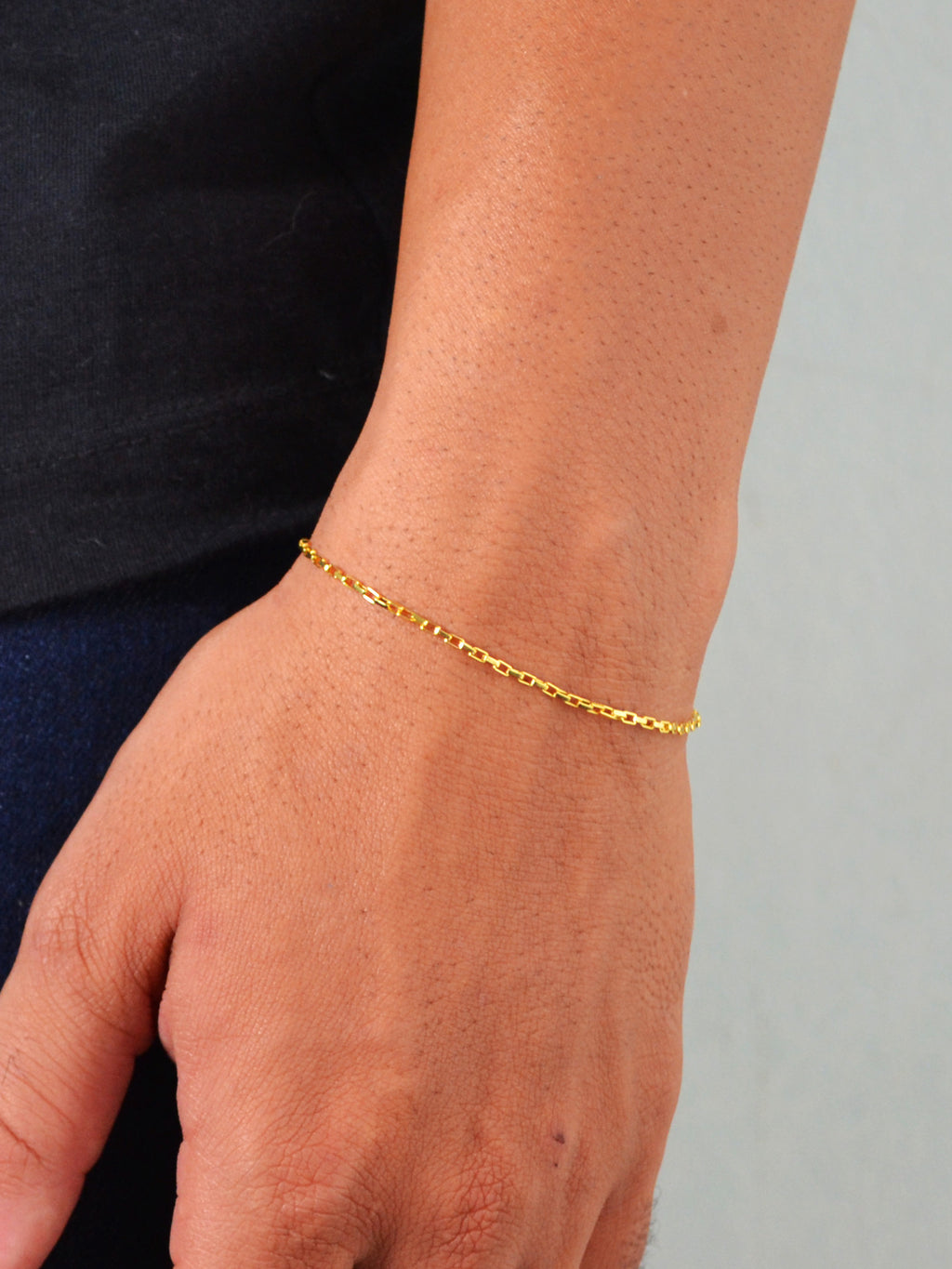 Pulseira Tijolinho - 1,5 mm - banhada a ouro 18k - foto 2