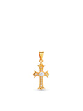 Pingente mini cruz cravejada - banhado a ouro 18k