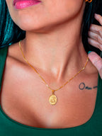 Corrente medalhinha São Jorge - veneziana - banhado a ouro 18k - foto 2