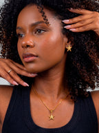 Conjunto estrela do mar - colar e brincos - banhado a ouro 18k - foto 2