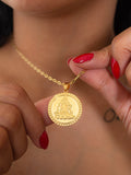 Corrente medalha Iemanjá 3D - banhado a ouro 18k