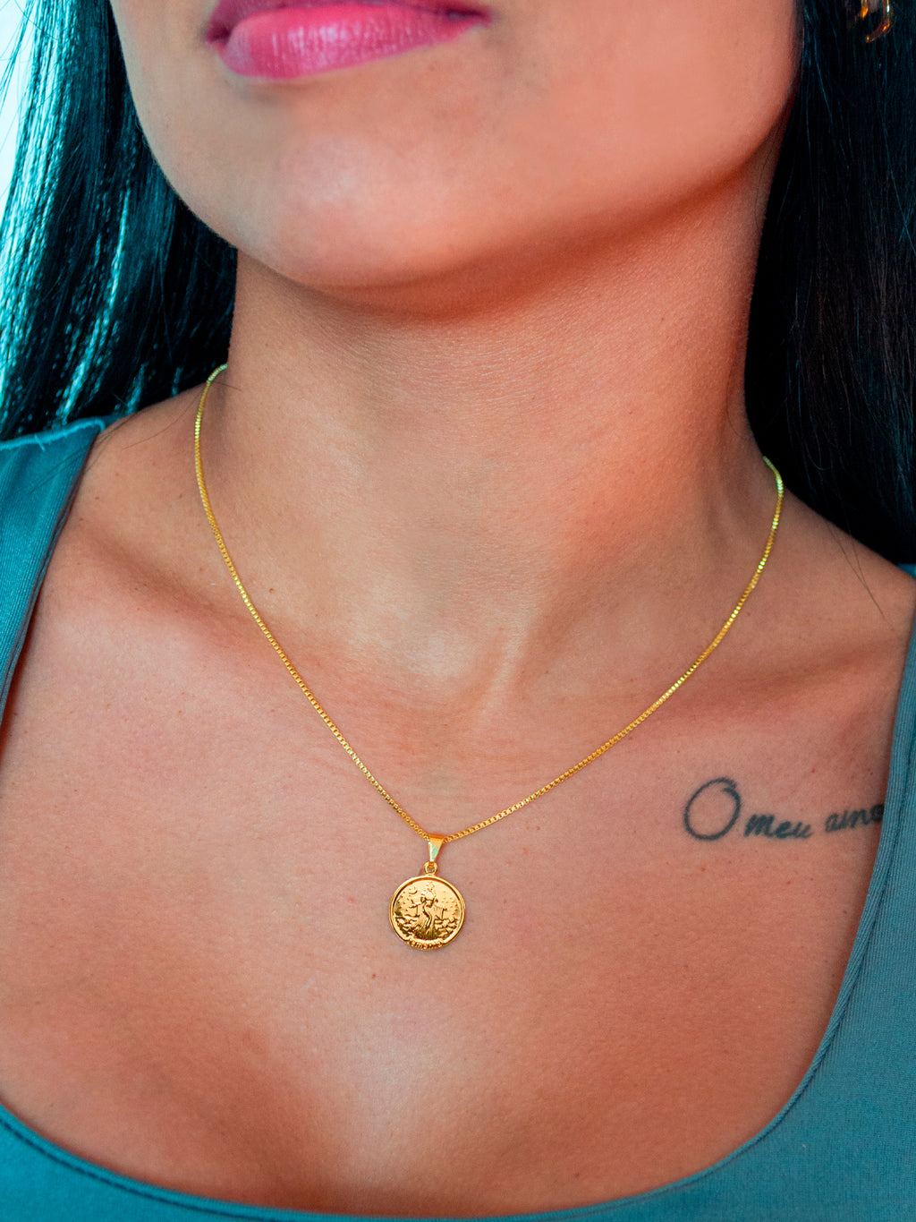 Pingente medalha Iemanjá - banhado a ouro 18k - foto 3