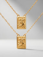 Escapulário São Jorge - elo longo - banhado a ouro 18k
