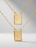 Escapulário Deus é fiel - elo longo - banhado a ouro 18k