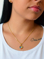 Pingente coração colorido autismo - banhado a ouro 18k - foto 2