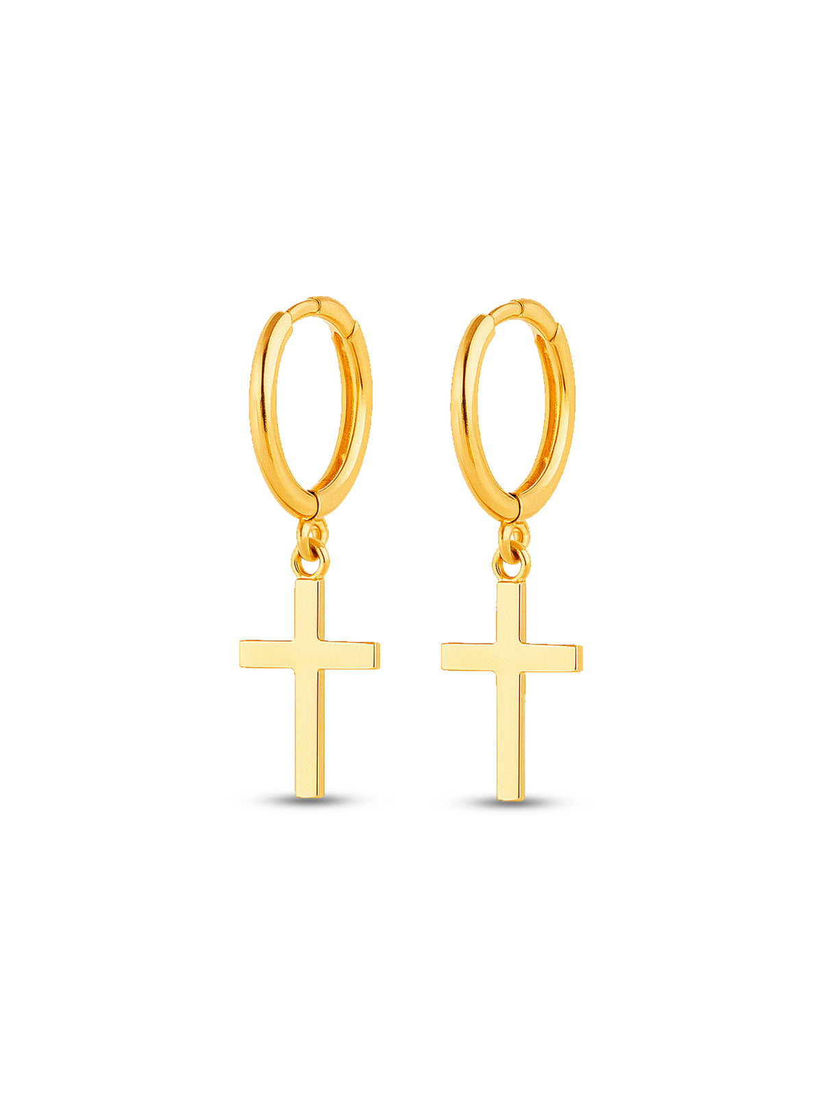 Brinco argola com cruz - banhado a ouro 18k - foto 2