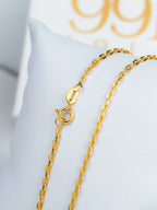 Corrente Cadeado 2 mm - fecho tradicional - banhado a ouro 18k - foto 3