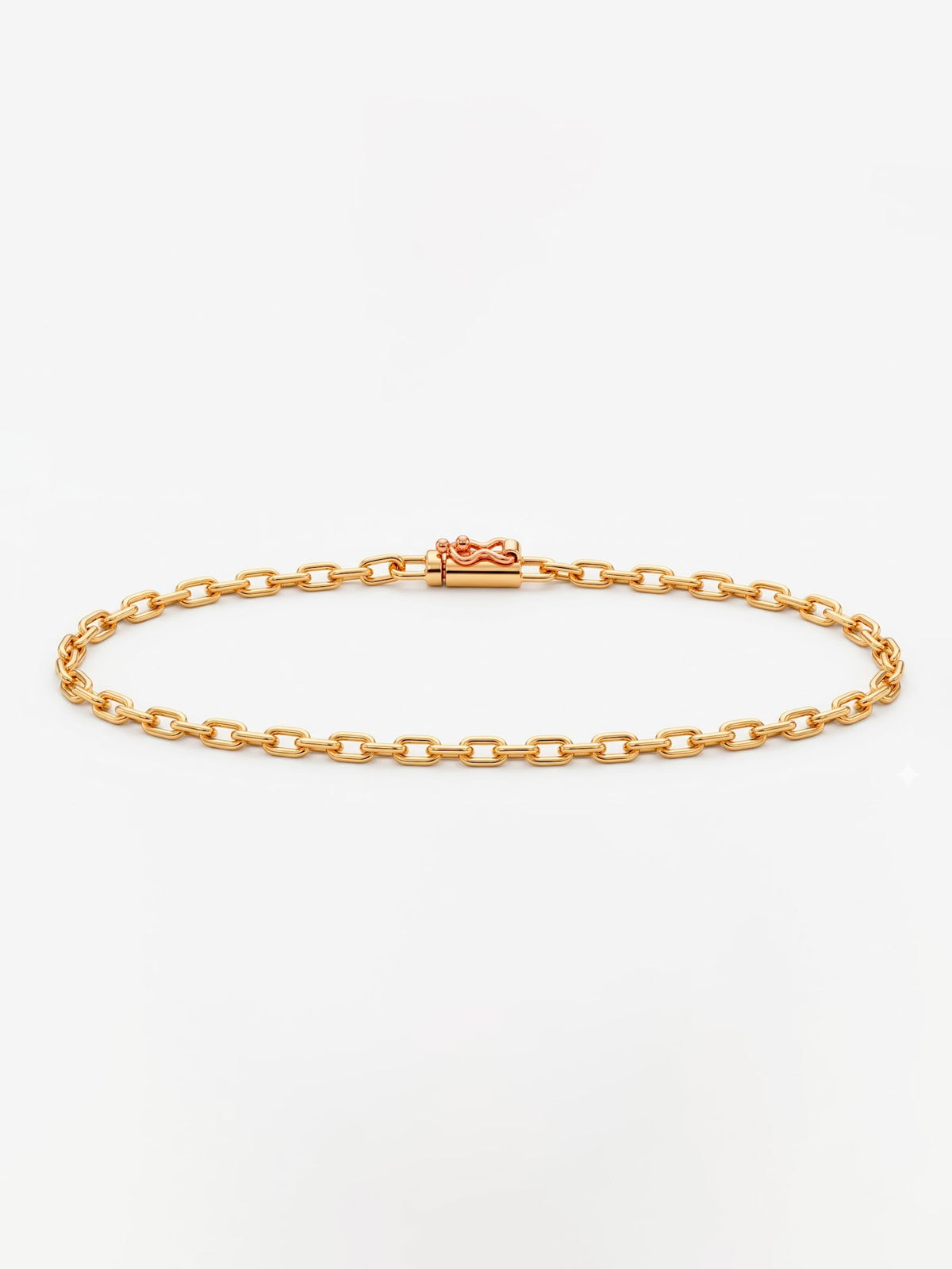 Pulseira Cadeado - 3 mm - banhada a ouro 18k - foto 3