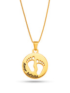 Corrente amor infinito pezinhos - veneziana - banhado a ouro 18k