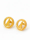 Brinco redondo Nossa Senhora - banhado a ouro 18k