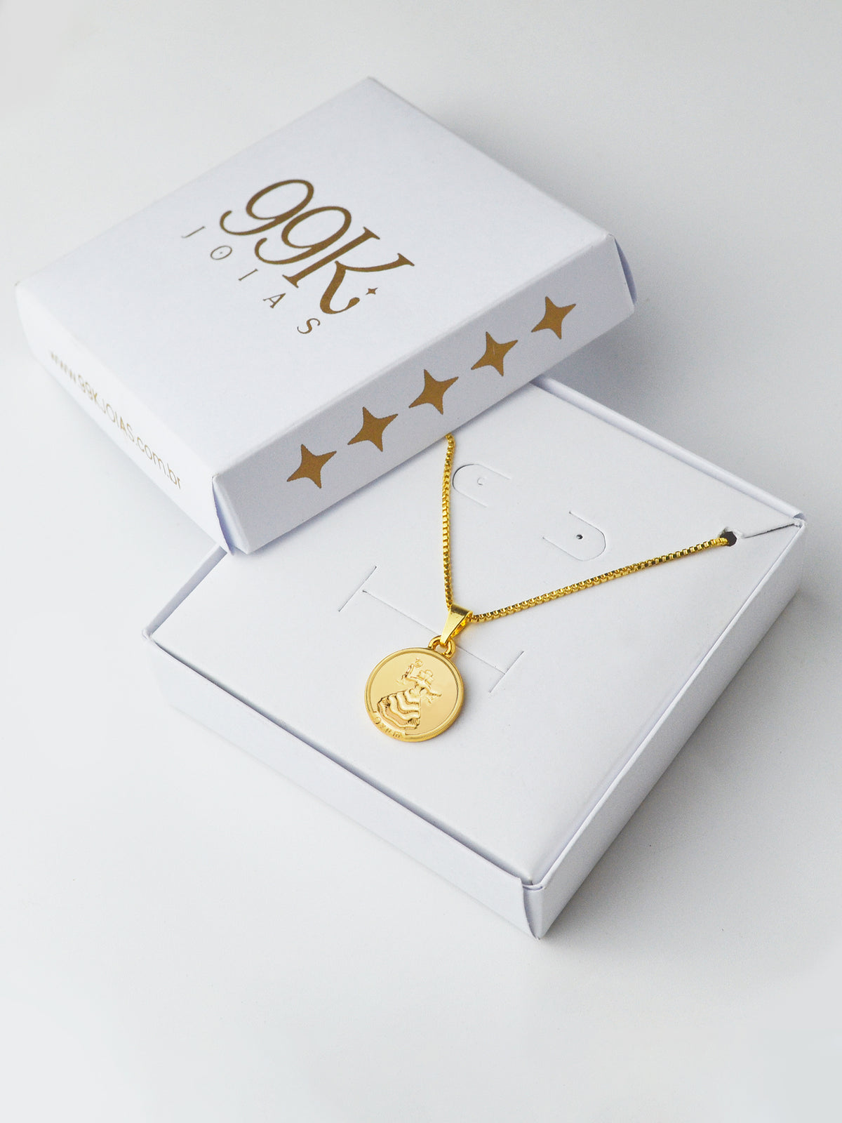 Corrente medalha Oxum - veneziana - banhado a ouro 18k - foto 5