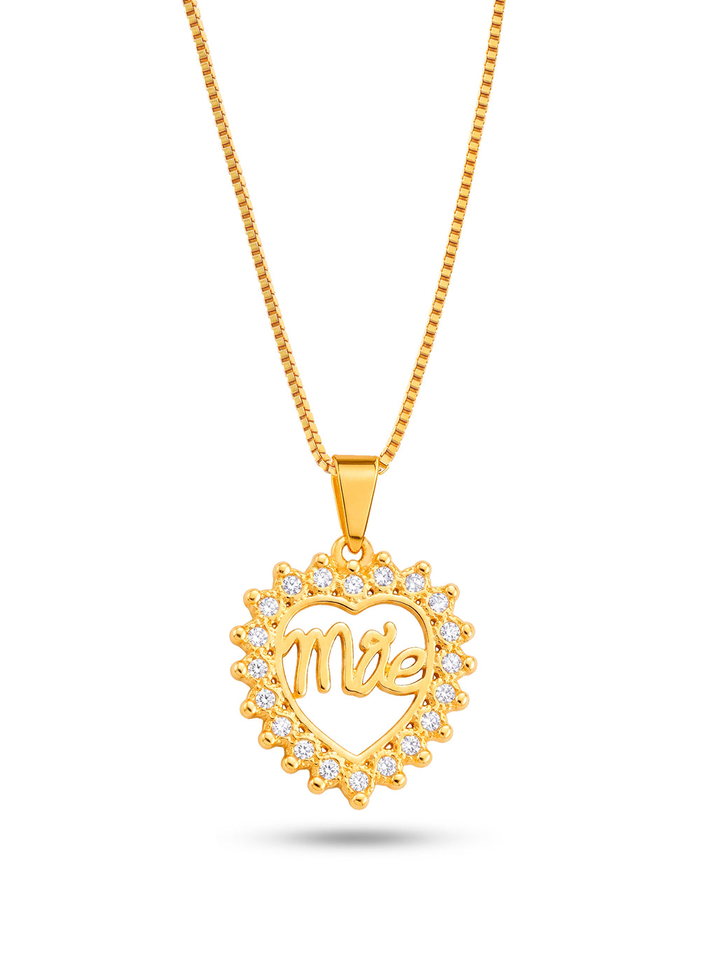 Corrente Mãe cravejada - veneziana - banhado a ouro 18k